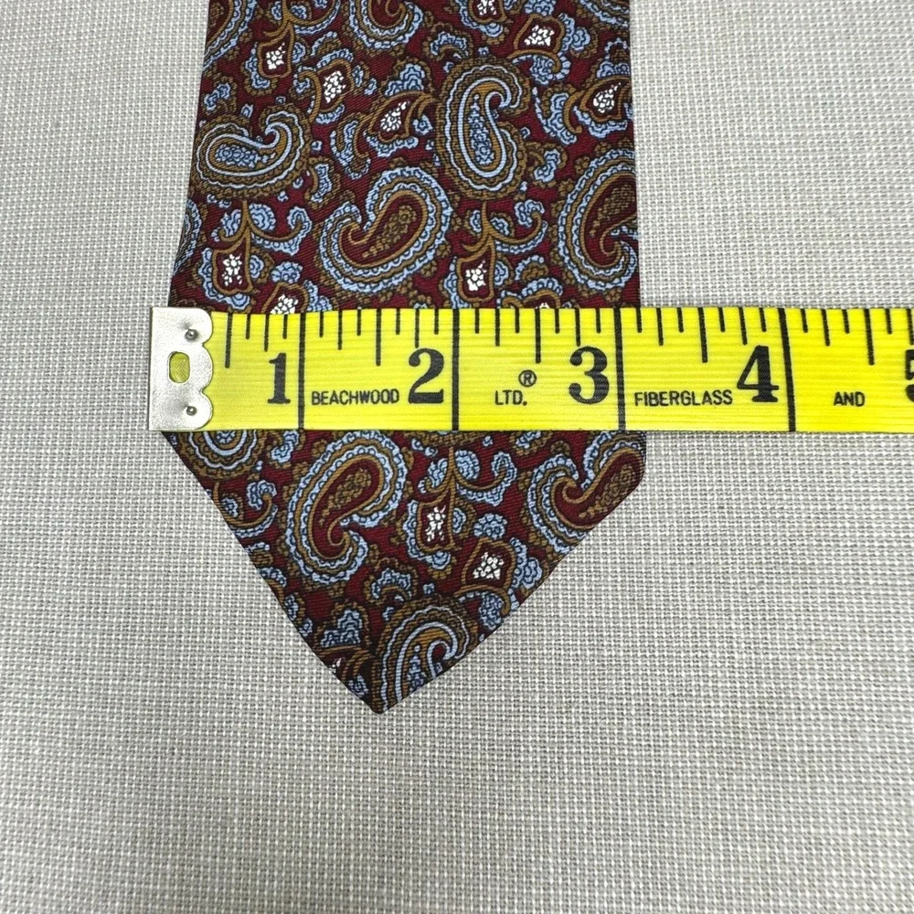 Christian Dior brown‎ blue paisley silk tie